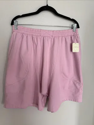 Free People Women's Casual Pink Elastic-Waist Shorts thumbnail 3