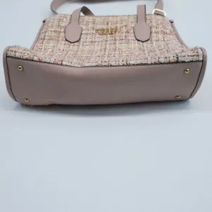 Guess Tweed Tote Women Pink Gold Coquette Small Crossbody Bag thumbnail 5