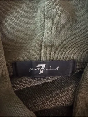 7 for all mankind women’s Olive Green Hoodie sweatshirt Dress size XS Side Slit thumbnail 9