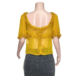 SÉZANE Wood Top, Printed Peas Saffron, FR36/US4 thumbnail 9