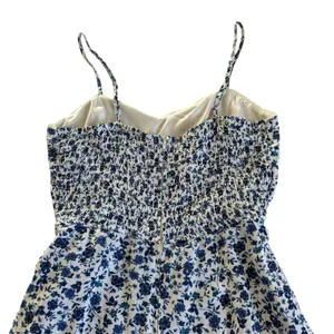Altar’d State Blue and White Floral Print Faux Wrap Romper Women’s Medium thumbnail 7