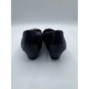Laura Ashley 8M Black‎ Wedge Heels Women's Snake Print Knot Detail thumbnail 7