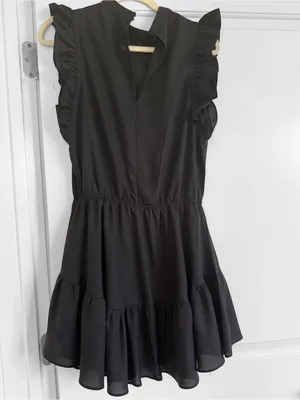 TCEC Black Ruffle Sleeve Tiered Mini Dress Size M thumbnail 3