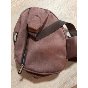 Travelon Microsuede Elliptical 2 Compartment Brown Sling Bag Safe Travel thumbnail 5