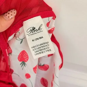 Frankie's Bikinis x Pink‎ Sailor RARE Satin Strawberry Dress Med Spring Summer thumbnail 4