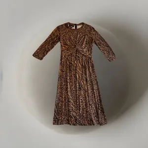 Donna Morgan Full Length Leopard Print‎ Dress Brown Women's Size 8 thumbnail 3