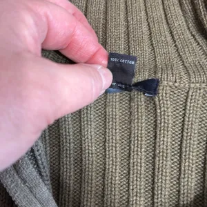 Gap Olive Green Collared Ribbed Zip Up Cardigan Sweater Size L thumbnail 4