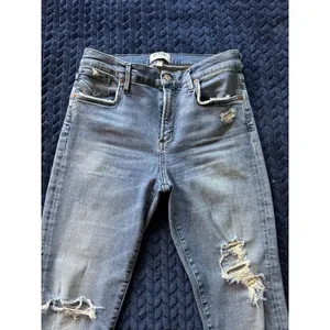 AGOLDE‎ Women's Blue Denim Distressed Jean Ankle Size 29 thumbnail 2