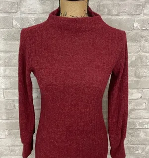 Lush Ribbed Mocneck Sweater Dress thumbnail 2