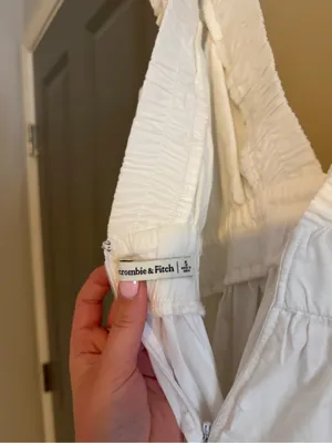 Abercrombie & Fitch White Ruffled Strap Dress thumbnail 3