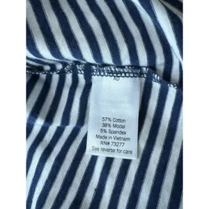 Nautical Preppy Lauren Conrad Top 3X Blue White Striped V-Neck Flutter Sleeve thumbnail 6