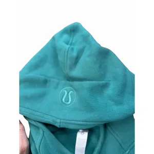 lululemon Scuba Pullover Hoodie Side Slit Logo Oversized Turquoise Blue XS/S thumbnail 3