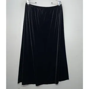 White Stag Black Velvet Skirt Size Large Pull On Elegant Whimsigoth Vamp Witchy thumbnail 4