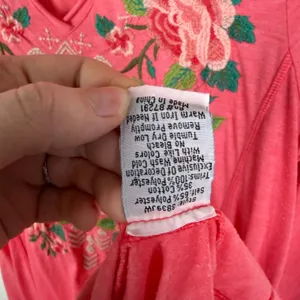 Johnny Was Dorana Floral Embroidered Tunic Top Medium Pink Cottage Boho Chic‎ thumbnail 10