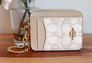NWT Coach Zip‎ Card Case in Sketch Signature Canvas thumbnail 1