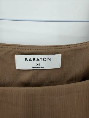 Aritzia BABATON Square contour sleeveless thong tank top mocha brown bodysuit thumbnail 5