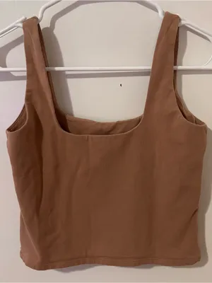 Abercrombie Tan Scoop Neck Crop Tank thumbnail 2
