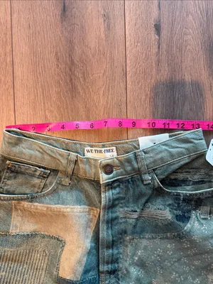 Free People Illusions Patchwork Barrel Jeans- size 25 thumbnail 9