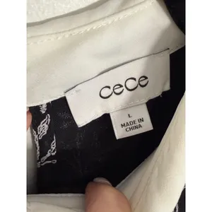 Cece Black floral top women's size large thumbnail 2