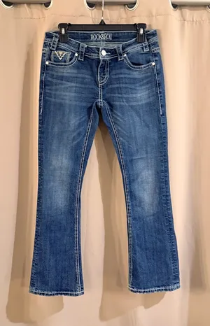 Women's Rock&Roll Low Rise Blue Bootcut Jeans thumbnail 1