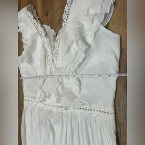 SHEIN White Lace Contrast Maxi Dress‎ Size M thumbnail 9