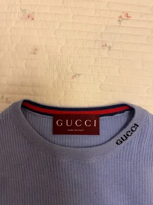 NWT Gucci Blue Wool & Silk Knit Short Sleeve Top Women Size S thumbnail 6
