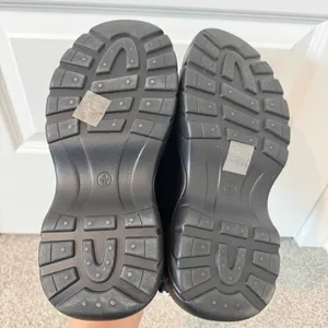 Koi Fur Trim Sneakers Size 8 Black Faux Leather New Whimsigoth Fairy Grunge Punk thumbnail 6