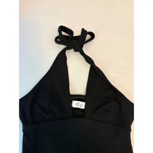 Oh Polly Black Halter Maxi Dress US 8 Bodycon Formal Stretch thumbnail 4