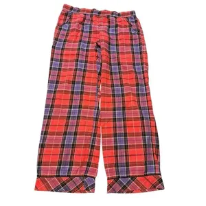Women’s Victoria’s Secret Pajama Bottoms Pants Medium Red Plaid Flannel Pockets thumbnail 3
