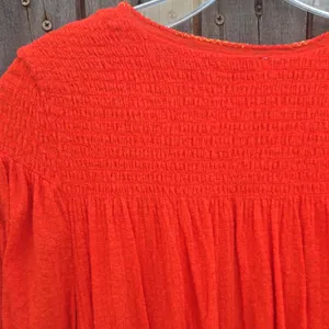 Free People Red Long Sleeve Embroidered Peasant Top thumbnail 8