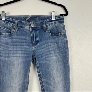 Free People Womens Mid Rise Distressed‎ Blue Jeans Sz 27 thumbnail 3