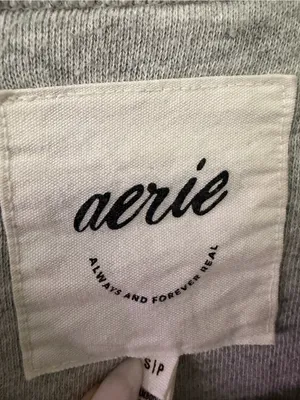 aerie Light Grey Crewneck Sweatshirt thumbnail 2