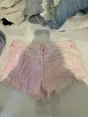 free people denim pink shorts thumbnail 3