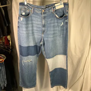 Arizona Jean Co Vintage Straight‎ Patchwork Distressed Jeans 23 New High Rise thumbnail 16