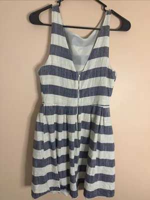 one clothing Navy and White Striped Mini Dress thumbnail 4