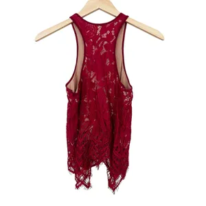 Express Red Lace Tank Top Sz XS thumbnail 4