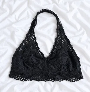 Aerie Black Lace Halter Bralette – Size Medium thumbnail 1