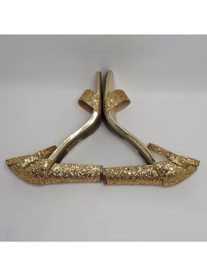 J Adams Shirley Gold Glitter Ankle Strap Heeled Sandals Size 8.5 thumbnail 8