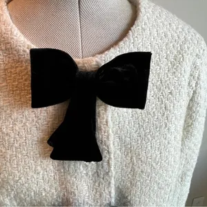 Avec Les Filles Ivory Cream Black Bow Cardigan Blazer NWT thumbnail 8