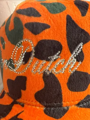 Von Dutch Orange & Green Camo Trucker Hat with Rhinestone Logo thumbnail 13