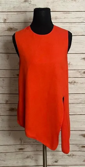 Babaton Aritzia red orange Hopkins tie-front sleeveless blouse Size XS thumbnail 1