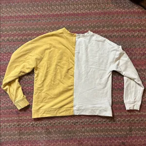 Marine Layer Two Tone Yellow Cream Sweatshirt Stretch thumbnail 3