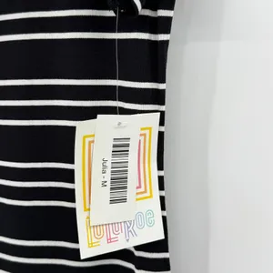 Lularoe Julia dress women's M pencil stripe jersey knit sheath black white NEW thumbnail 6