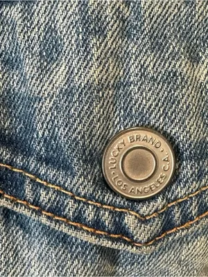 Lucky Brand Oversized Sherpa Lined Denim Trucker Jacket XL Y2K Boho thumbnail 8