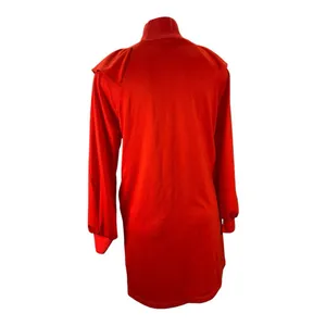 Who What Wear Fiery Red Long Sleeve Sheath Ruffle Dress Size: Small thumbnail 9