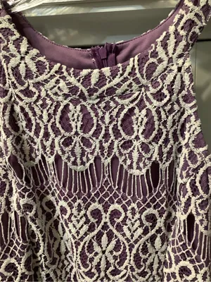 Altar'd State Purple Dress with White Lace Overlay EUC Wedding Sorority Feminine thumbnail 11