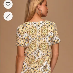 Lulus yellow pattern dress spring summer‎ xs relaxed fit short sleeves maximal thumbnail 12