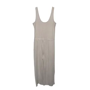 Vuori Womens Medium Sleeveless Lounge Jumpsuit Beige Drawstring Wide Leg Pockets thumbnail 4