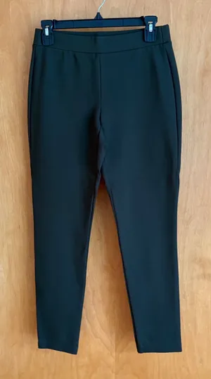 Theory Women's Ponte Knit Pants‎ Olive Green Pull-On Slim Leg Stretch Size S thumbnail 1