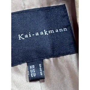 Kai-aakmann Womens Khaki Tan Pleated Back Belted Trench Coat Size S KHCCT003E1 thumbnail 5